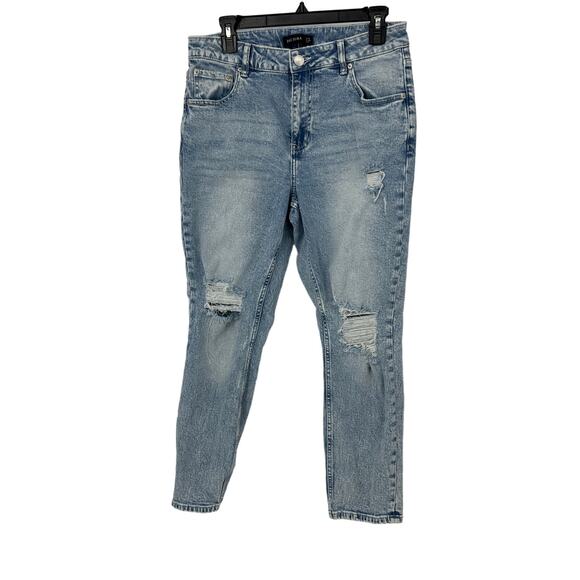 Decjuba ripped girlfriend jeans size 8 light wash cropped australia - Picture 1 of 12